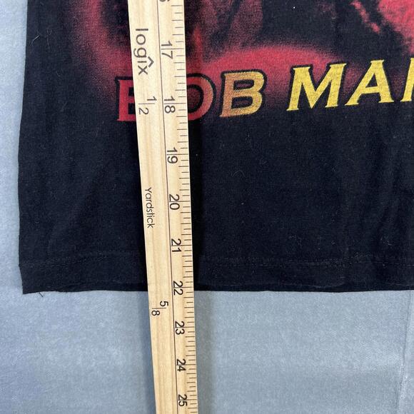 Y2K Bob Marley Portrait  Baby Doll T Shirt Womens Medium Black Rasta Reggae - Picture 5 of 5